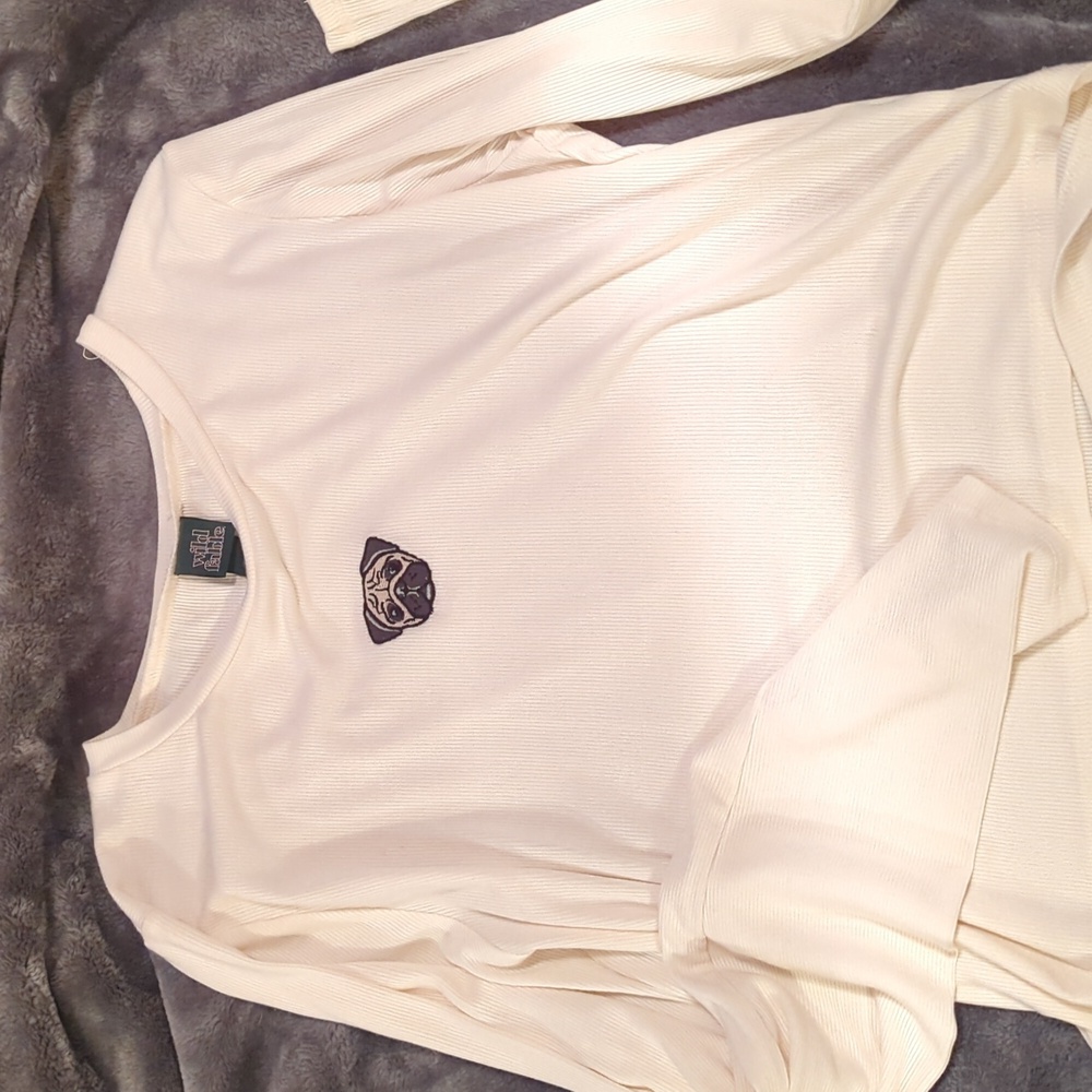 Adorable Pug Long sleeve Crew Neck Pullover